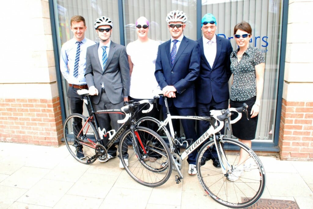 A photograph of the staff from Pryers Solicitors that will be taking part in the Sundowner Triathlon