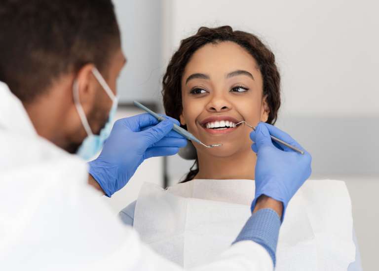 Woman at the dentist