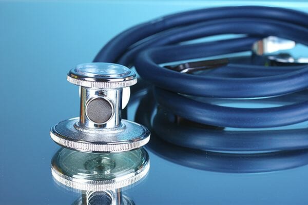 A photograph of a stethoscope - an instrument commonly used by general practitioners, in a news piece about suggestions that group consultations, of up to 15 patients at a time, will become the normal