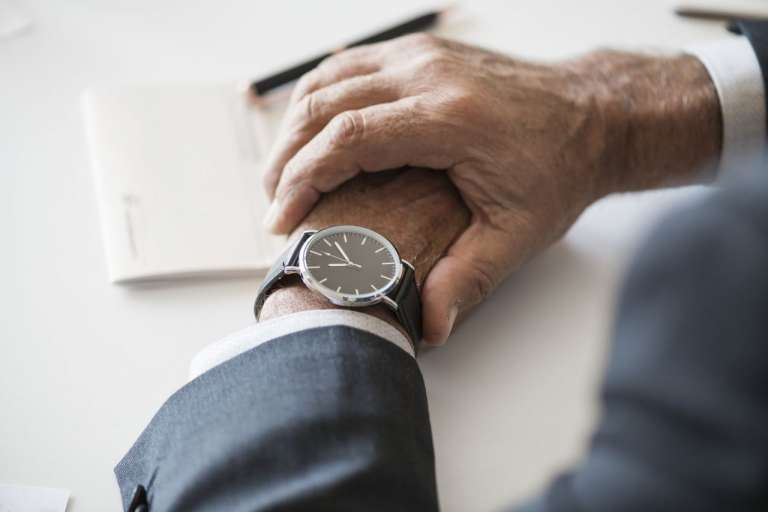 Man wearing a wristwatch