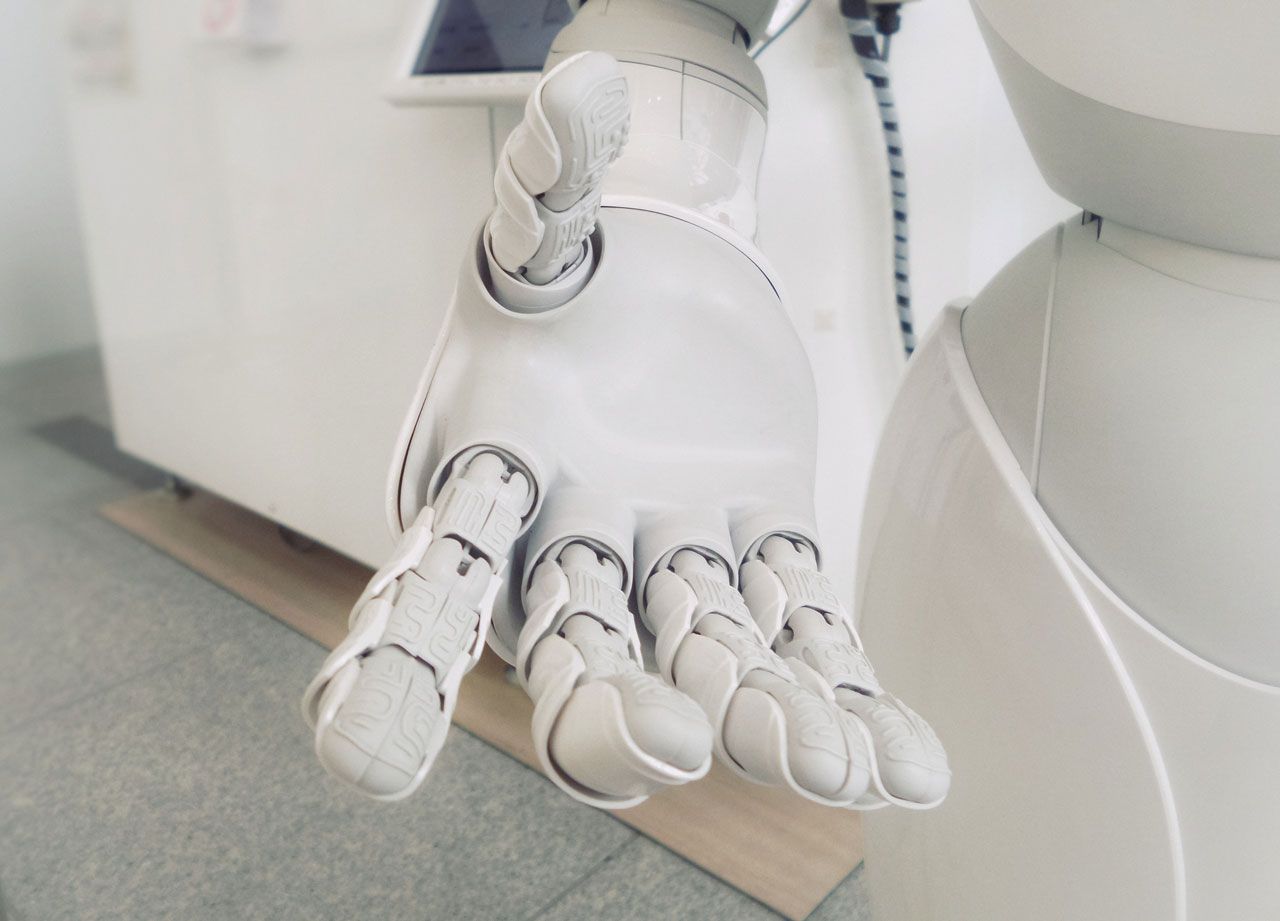 A robot hand to depict artificial intelligence