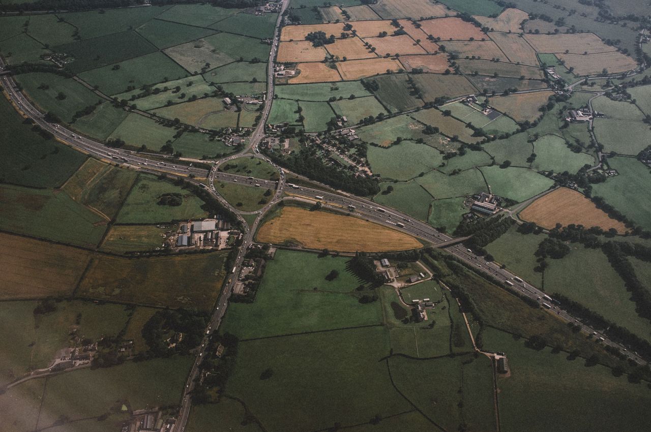 British Road Roundabout from above