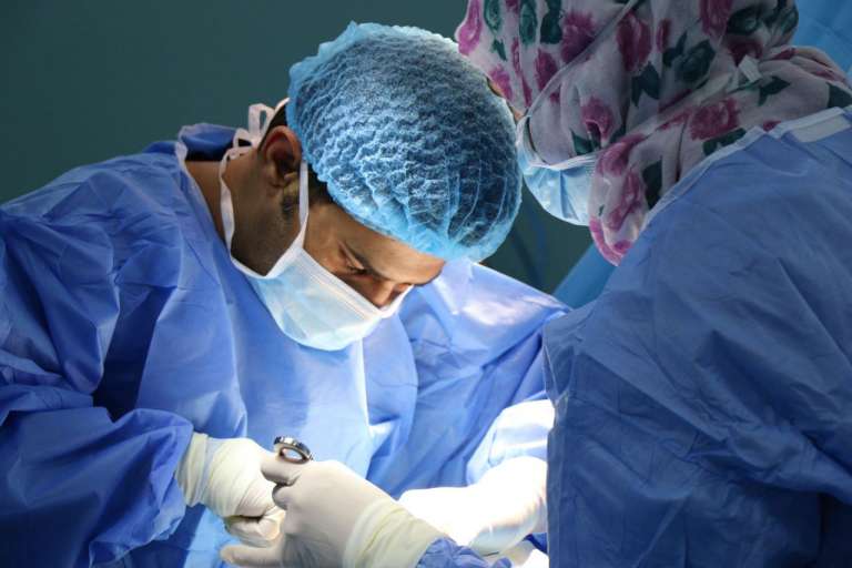 Surgeon in an operating theatre