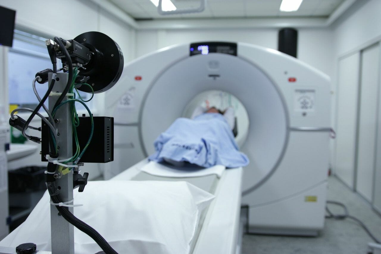Patient undergoing a ct scan