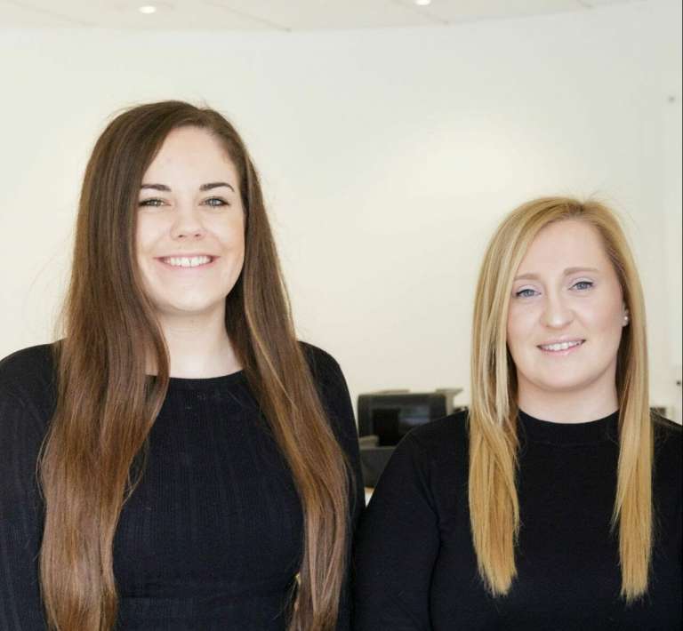 Hannah Cazaly and Laura Cates who both completed their training contracts at Pryers