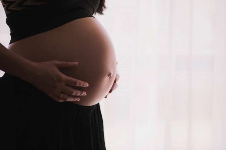 A photograph of a pregnant lady as the CQC downgrade maternity services at Bedford hospital