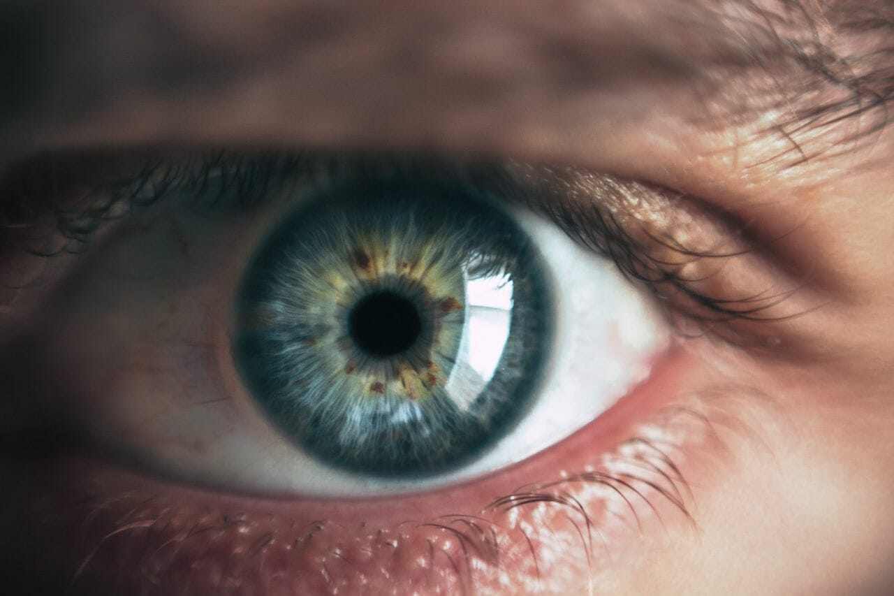 A close-up photograph of an eye. Cataracts are a condition which affect the eye.
